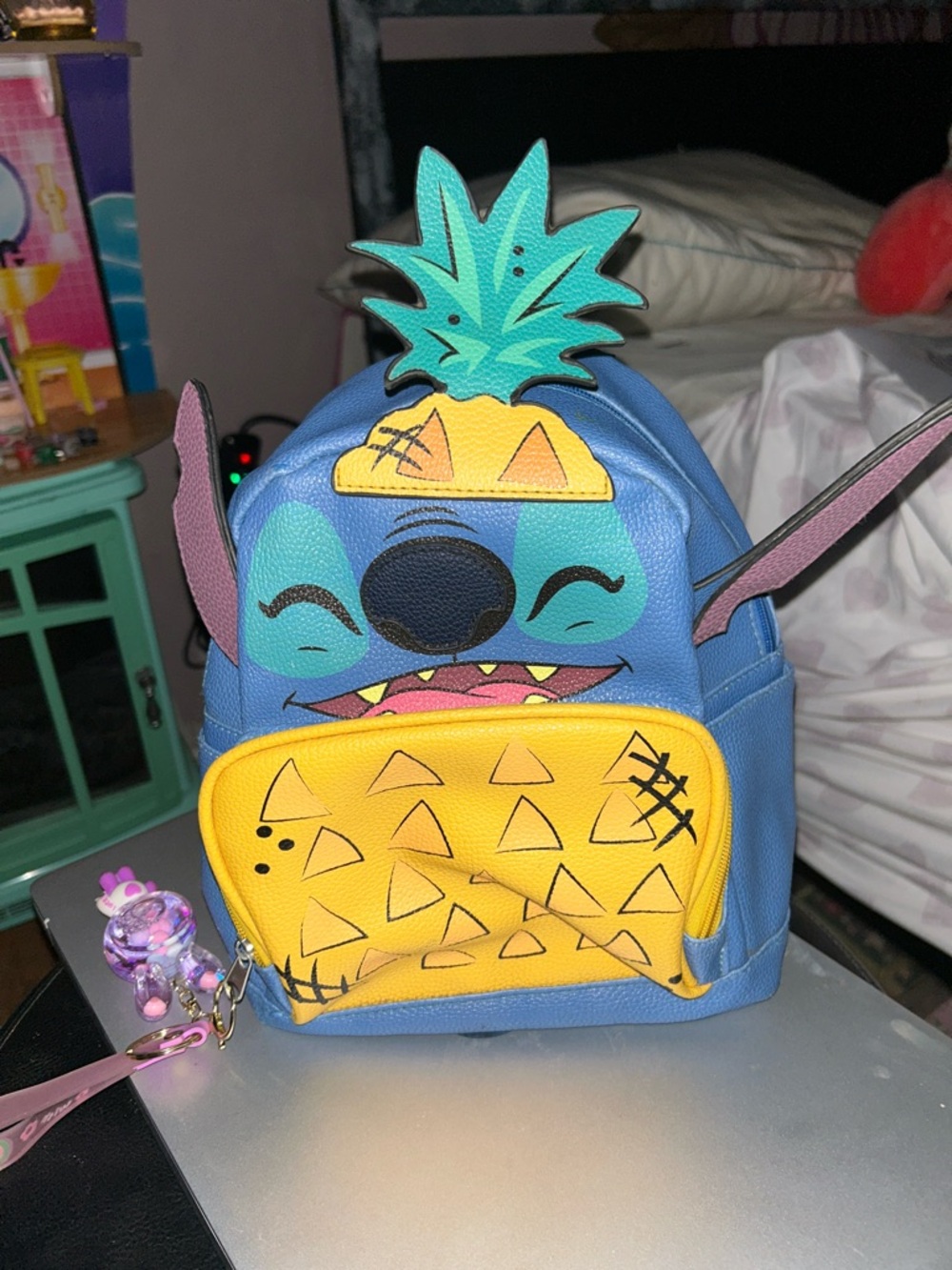 Disney Kids Stitch Pineapple Mini Backpack - Blue, Yellow, Teal